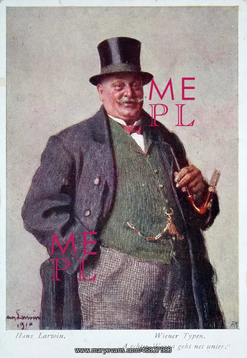 : Fat man with pipe and top hat : Fat man with pipe and top hat