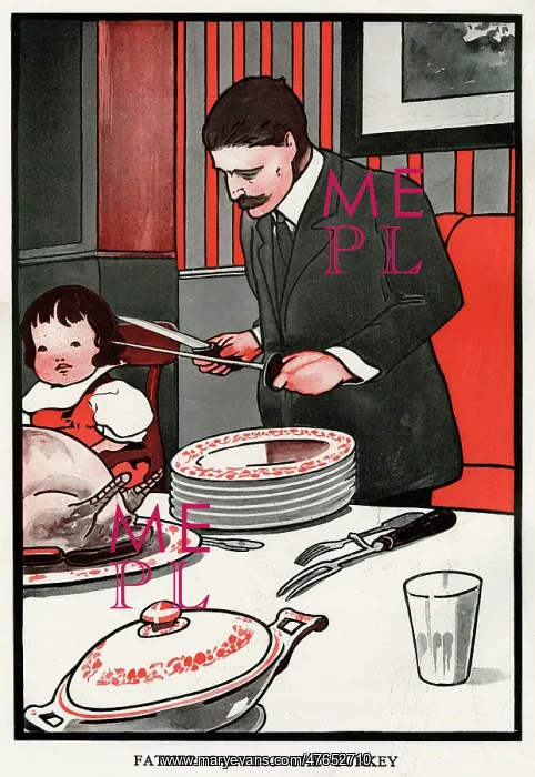 : Father Carving the Turkey by Charles Robinson : Father Carving the Turkey by Charles Robinson