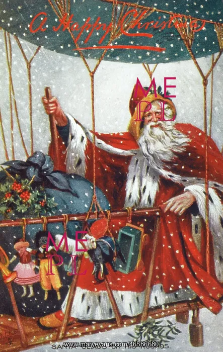 : Father Christmas in an airship : Father Christmas in an airship