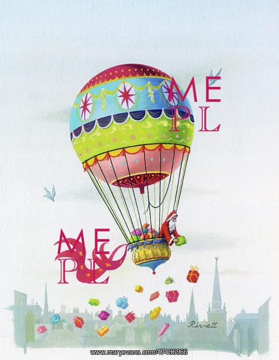 : Father Christmas in a balloon : Father Christmas in a balloon