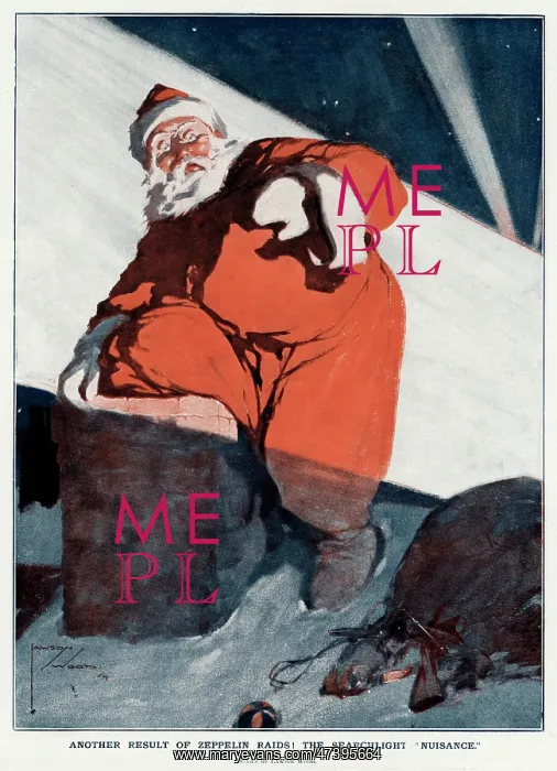 : Father christmas about to go down the chimney : Father christmas about to go down the chimney