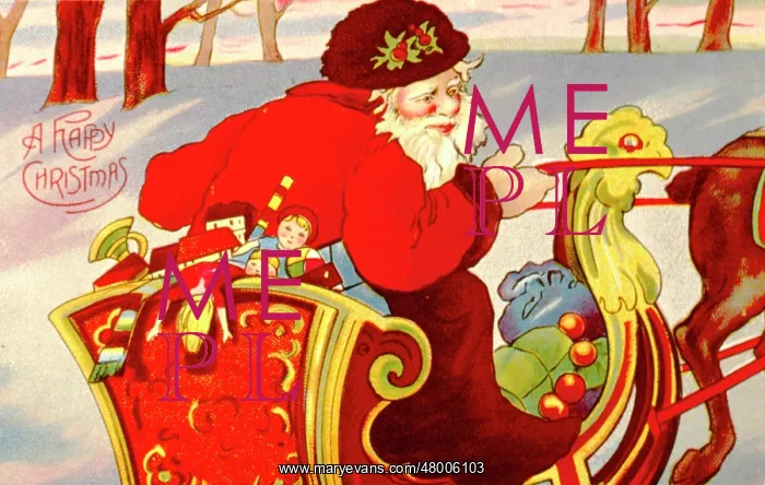  : Father Christmas delivering presents on his sleigh