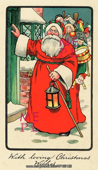  : Father Christmas delivering Xmas presents