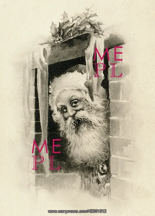  : Father Christmas peeking out through the chimney