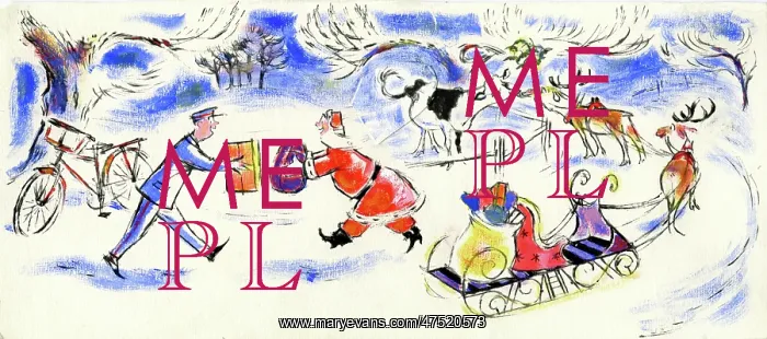 : Father Christmas and postman with presents : Father Christmas and postman with presents