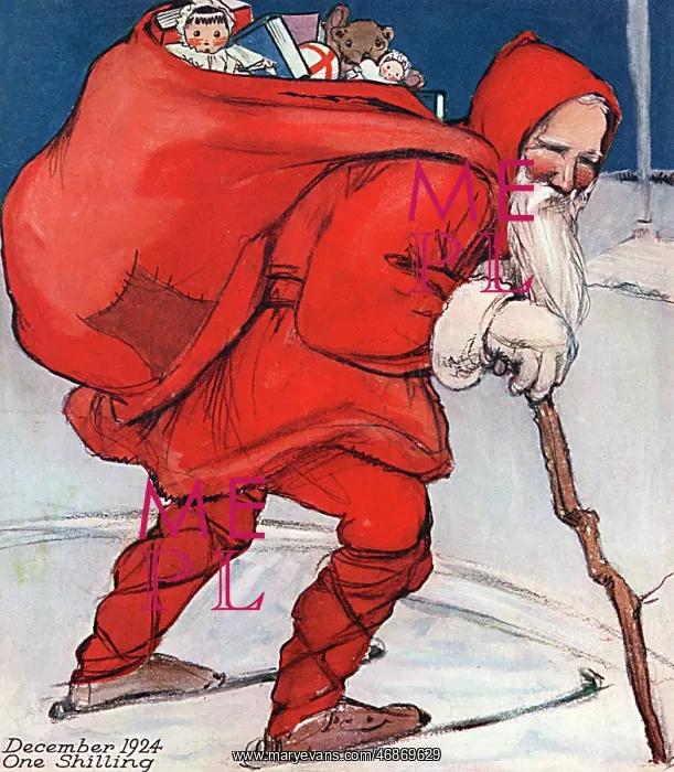  : Father Christmas with his sack, by Muriel Dawson