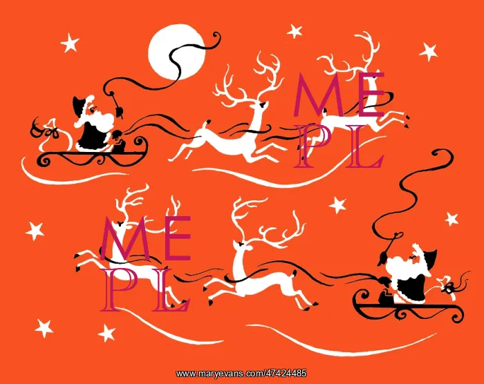  : Two Father Christmases with Reindeer