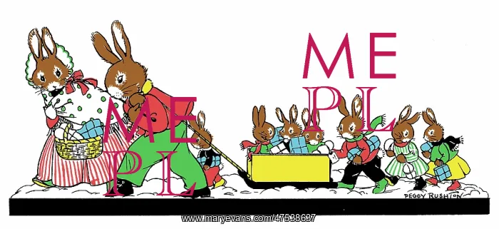 : Father Rabbit pulling sledge : Father Rabbit pulling sledge