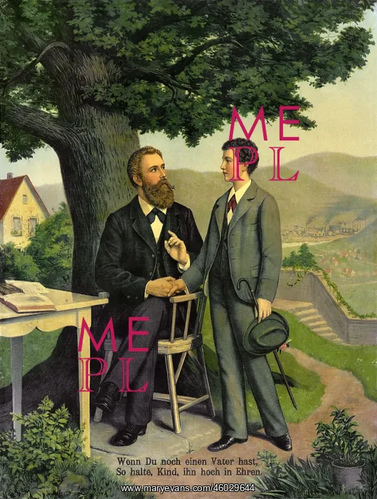 : father and son under a tree, motto: Wenn Du noch : father and son under a tree, motto: Wenn Du noch