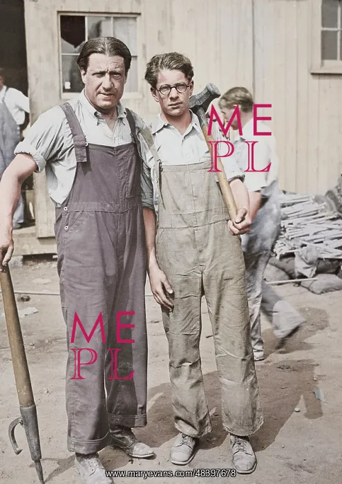 : Father and son working in the shipbuilding : Father and son working in the shipbuilding
