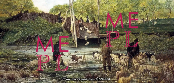 : FATTORI, Giovanni (1825-1908). The Sheep Jump : FATTORI, Giovanni (1825-1908). The Sheep Jump