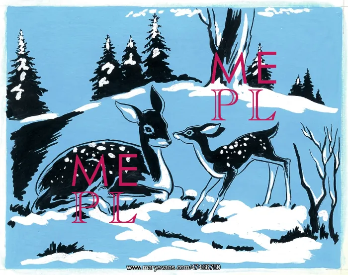  : Fawn and Doe in the Snow