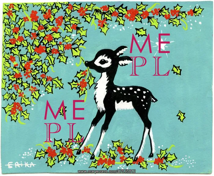  : Fawn and holly bush