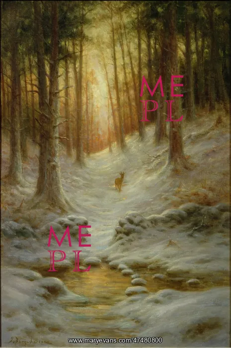 : A Fawn in a Winter Landscape : A Fawn in a Winter Landscape