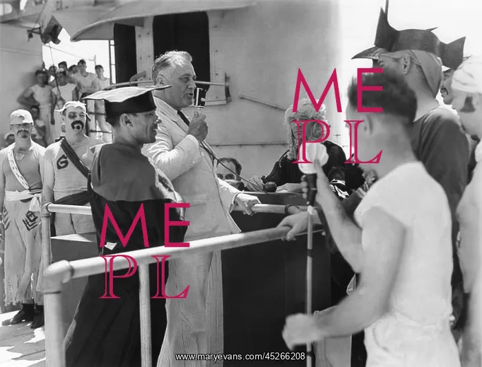 : FDR at a Crossing the Line (the Equator) ceremony : FDR at a Crossing the Line (the Equator) ceremony