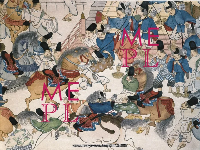: Feast in front of a palace (12th-13th c.). Japanese : Feast in front of a palace (12th-13th c.). Japanese