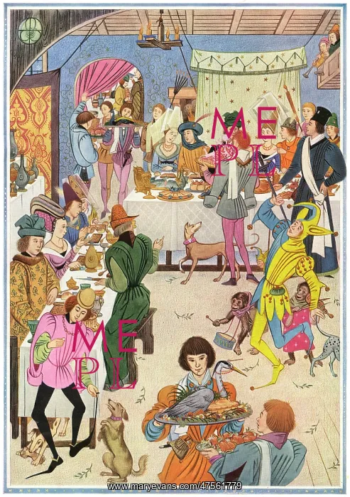 : Feasting in the Middle Ages by Pauline Baynes : Feasting in the Middle Ages by Pauline Baynes