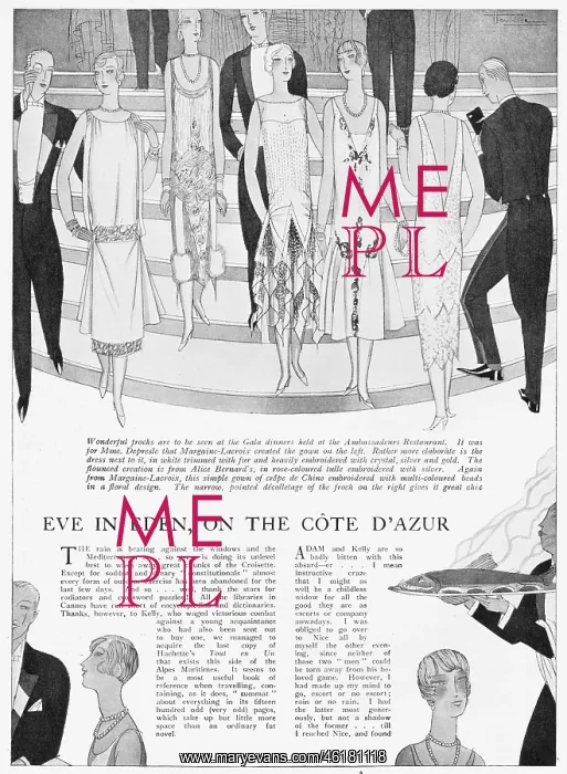 : Feature about society on the Cote D'Azur, 1925 : Feature about society on the Cote D'Azur, 1925