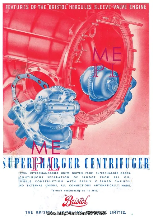 : Features Of The Bristol Hercules: Supercharger Centrifuger : Features Of The Bristol Hercules: Supercharger Centrifuger
