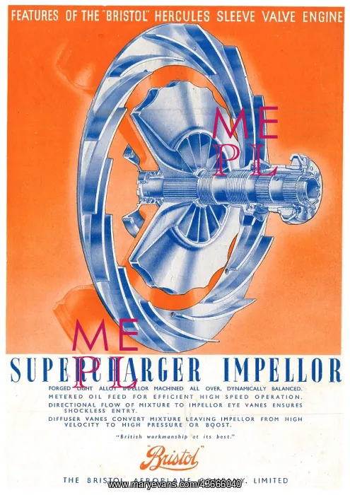 : Features Of The Bristol Hercules - Supercharger Impellor : Features Of The Bristol Hercules - Supercharger Impellor