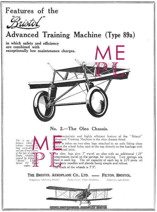 : Features Of The Bristol Training Machine No2: Oleo Chassis : Features Of The Bristol Training Machine No2: Oleo Chassis