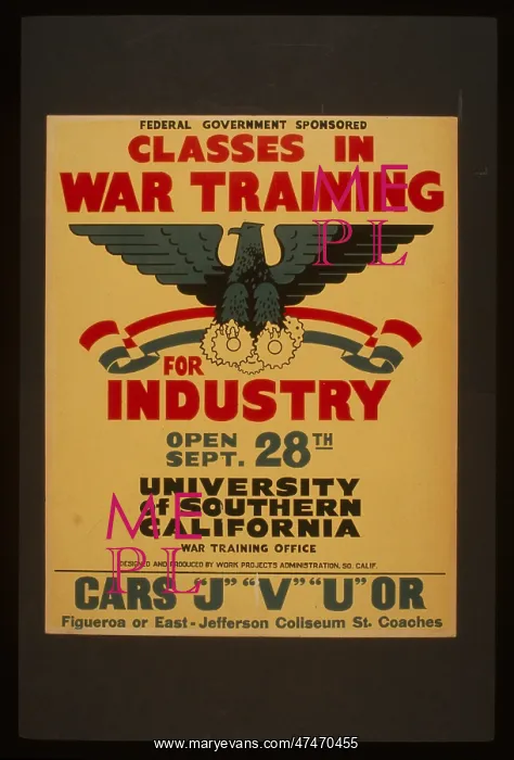 : Federal government sponsored classes in war training for ind : Federal government sponsored classes in war training for ind