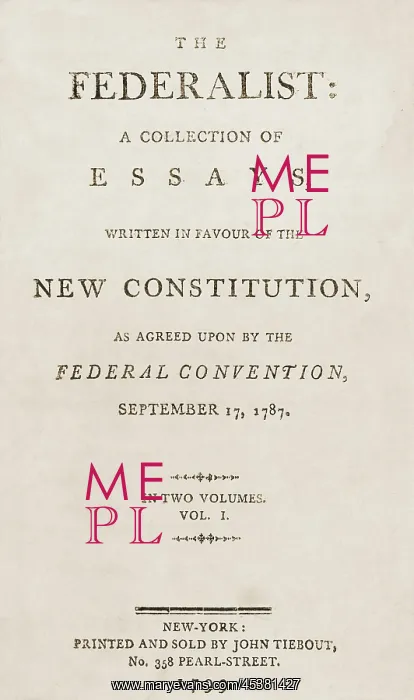 : The Federalist, title page of the Volume 1 : The Federalist, title page of the Volume 1