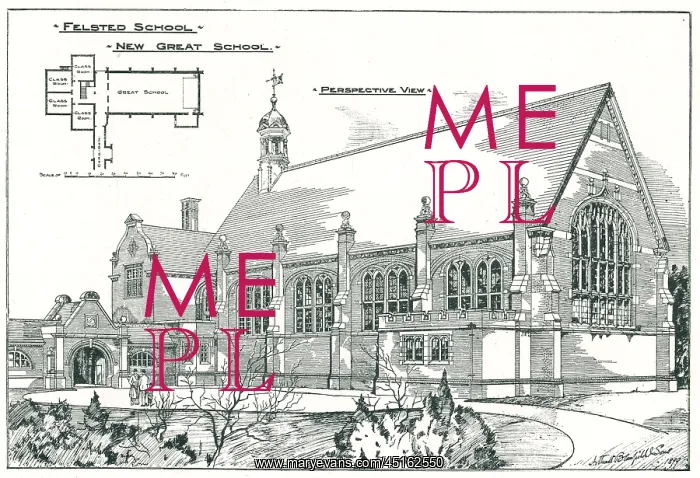 : Felsted School, Essex, Perspective View : Felsted School, Essex, Perspective View
