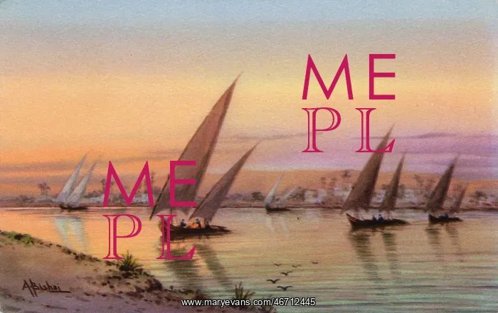 : Feluccas on the River Nile, Cairo, Egypt - Evening : Feluccas on the River Nile, Cairo, Egypt - Evening
