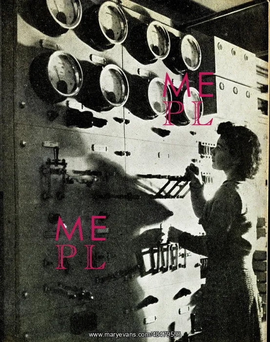: Female BBC engineer checking equipment, WW2 : Female BBC engineer checking equipment, WW2