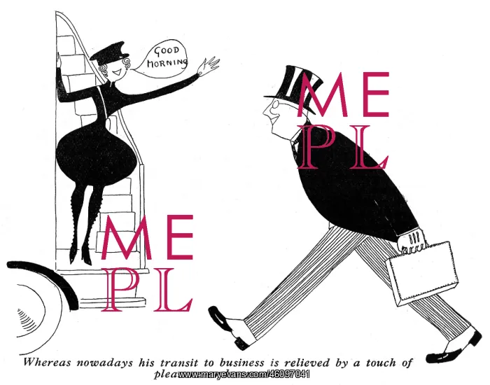 : Female bus conductor drawn by Fish, WW1 : Female bus conductor drawn by Fish, WW1