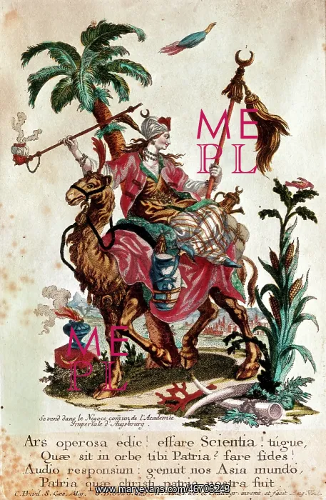 : Female cameleer with smoking pipe : Female cameleer with smoking pipe
