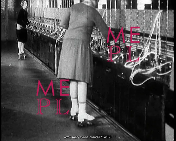 : Female Civilians On Roller Skates Working In : Female Civilians On Roller Skates Working In