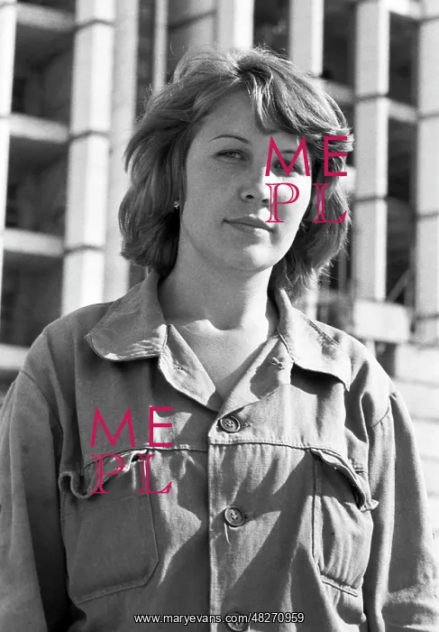 : Female crane operator, 1979 : Female crane operator, 1979
