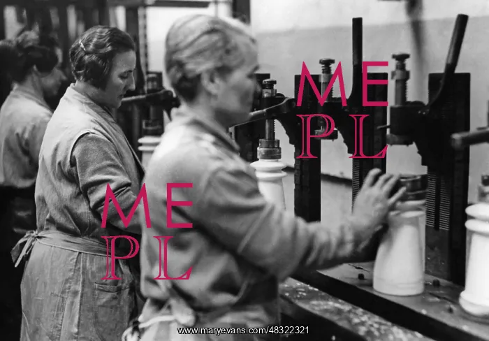 : Female factory workers at assembly line work, 1931 : Female factory workers at assembly line work, 1931