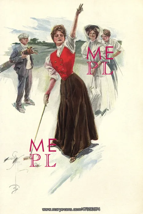 : Female Golfer Pointing : Female Golfer Pointing