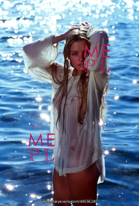 : Female model in the sea 1970s : Female model in the sea 1970s