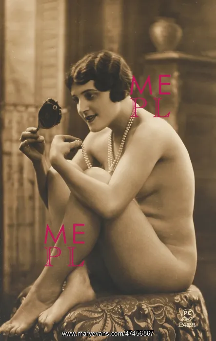 : FEMALE NUDE WITH MIRROR : FEMALE NUDE WITH MIRROR