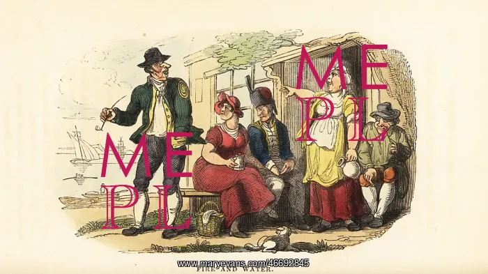: A female publican ejecting a drunk from a tavern : A female publican ejecting a drunk from a tavern