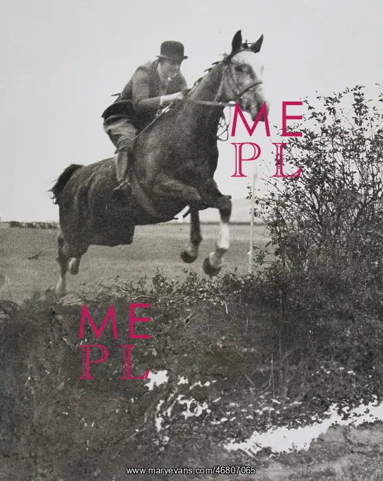 : Female rider jumping over a moat : Female rider jumping over a moat