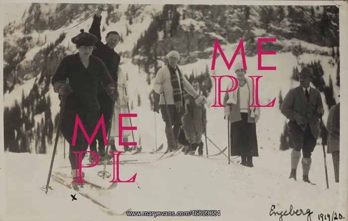 : Female skiers on practice slope : Female skiers on practice slope
