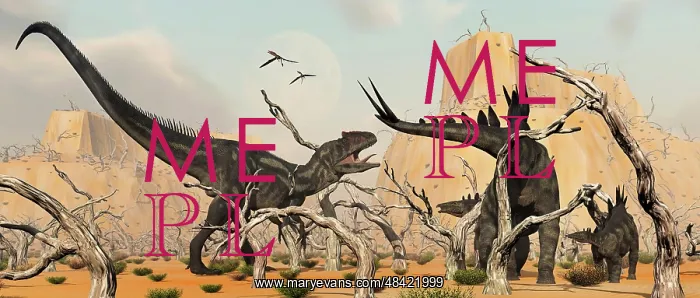 : A female Stegosaurus protects her infant from an Allosaurus : A female Stegosaurus protects her infant from an Allosaurus