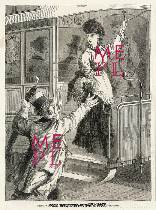 : Female tramway car conductor, USA : Female tramway car conductor, USA