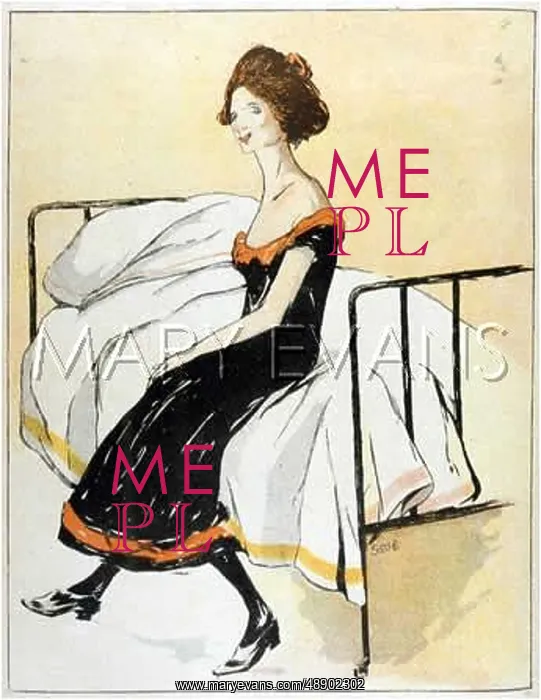 : FEMALE TYPE ON BED 1901 : FEMALE TYPE ON BED 1901