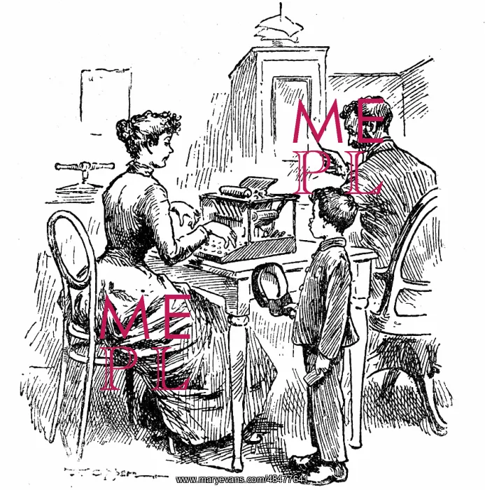 : Female typist. Wood engraving published : Female typist. Wood engraving published