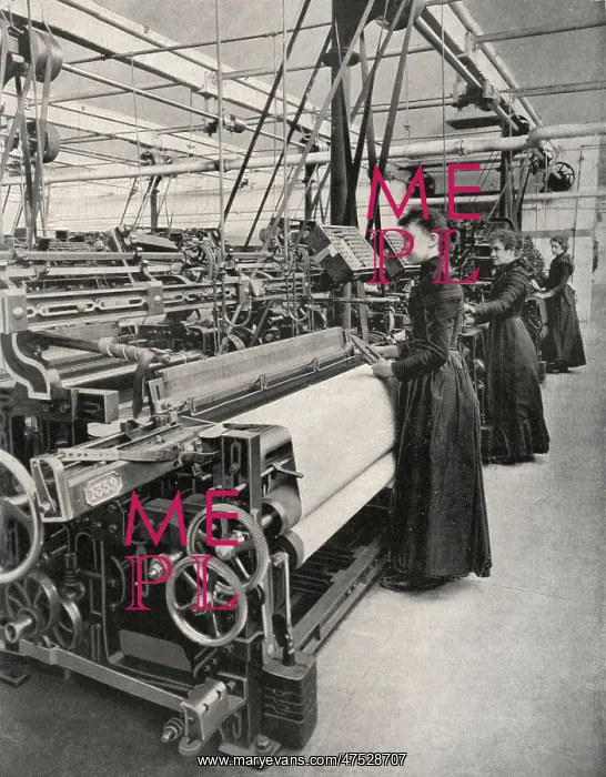 : Female wool weaving operators, Yorkshire : Female wool weaving operators, Yorkshire