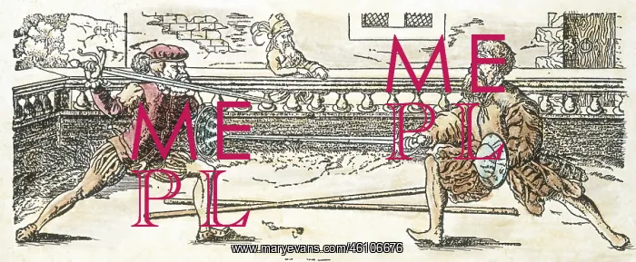 : Fencer with rapier and buckler : Fencer with rapier and buckler