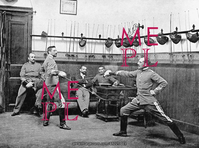 : Fencing officers in Spain, 1910 : Fencing officers in Spain, 1910