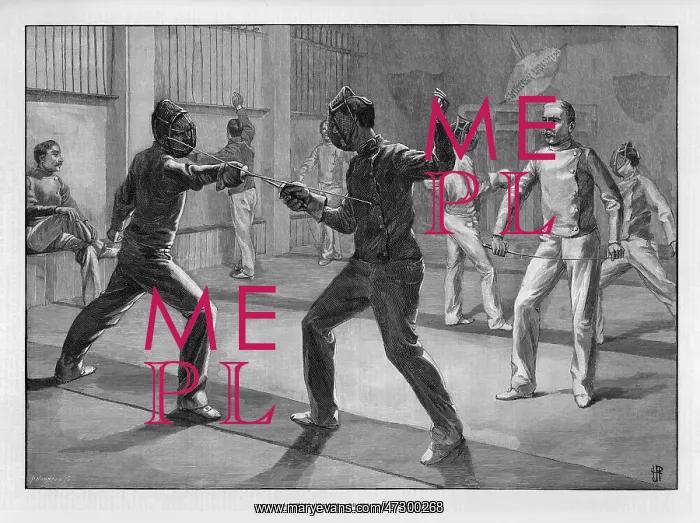 : FENCING SCHOOL 1890 : FENCING SCHOOL 1890