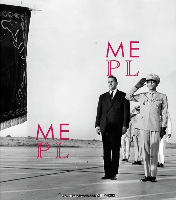 : Ferhat Abbas and King Hassan II in Rabat, Morocco : Ferhat Abbas and King Hassan II in Rabat, Morocco